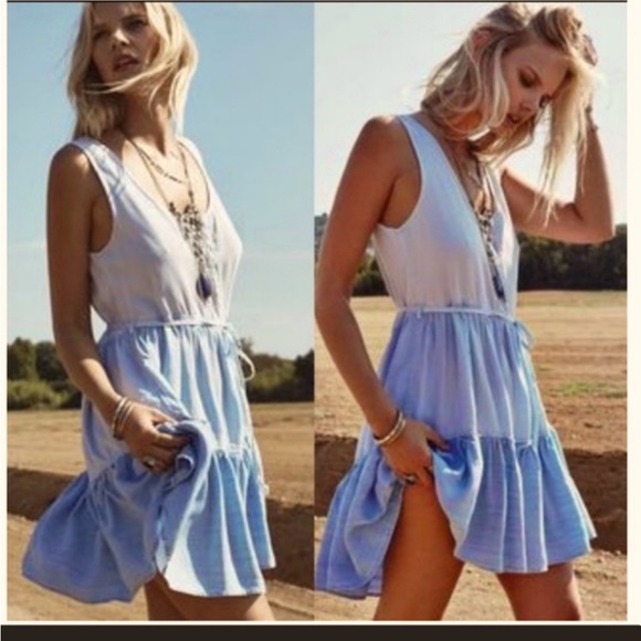 Rails Noelle Tiered Ombre Chambray Mini Dress - Picture 1 of 3